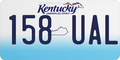 KY license plate 158UAL
