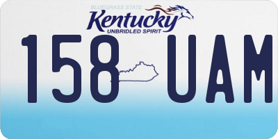 KY license plate 158UAM