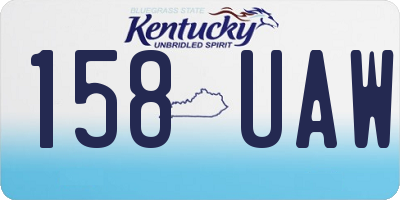 KY license plate 158UAW