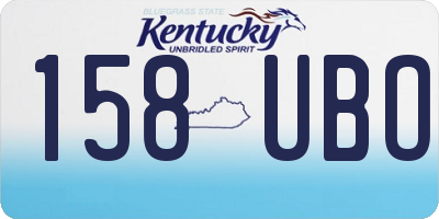 KY license plate 158UBO