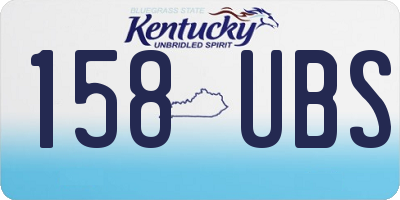 KY license plate 158UBS