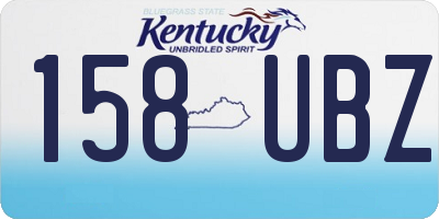 KY license plate 158UBZ