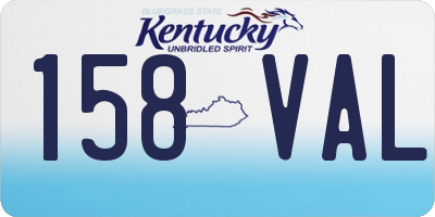 KY license plate 158VAL