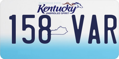 KY license plate 158VAR