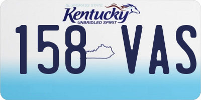 KY license plate 158VAS