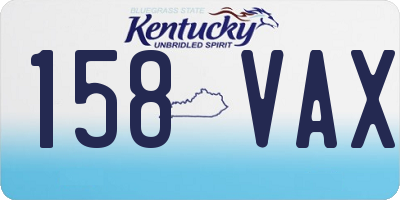 KY license plate 158VAX