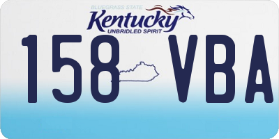KY license plate 158VBA