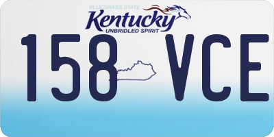 KY license plate 158VCE