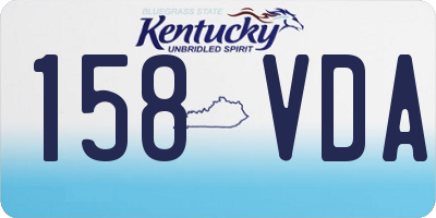 KY license plate 158VDA