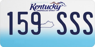 KY license plate 159SSS