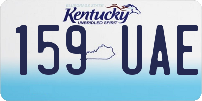KY license plate 159UAE