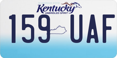 KY license plate 159UAF