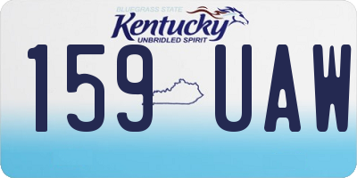 KY license plate 159UAW