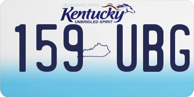 KY license plate 159UBG