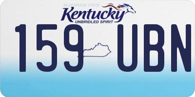 KY license plate 159UBN