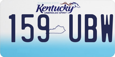 KY license plate 159UBW