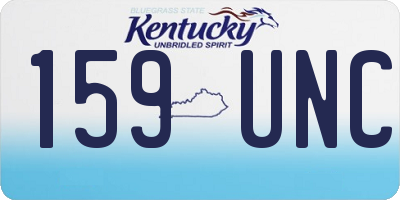 KY license plate 159UNC