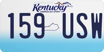 KY license plate 159USW