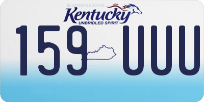 KY license plate 159UUU