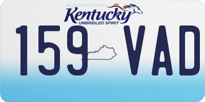 KY license plate 159VAD