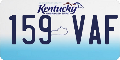 KY license plate 159VAF