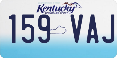 KY license plate 159VAJ