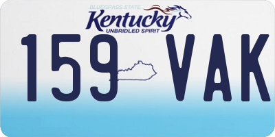 KY license plate 159VAK