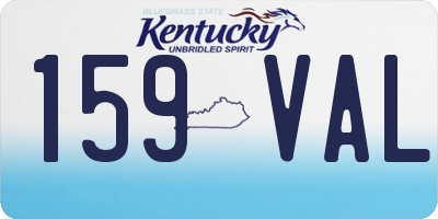 KY license plate 159VAL