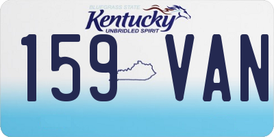 KY license plate 159VAN
