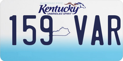 KY license plate 159VAR