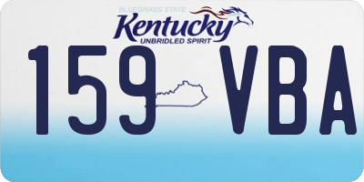 KY license plate 159VBA