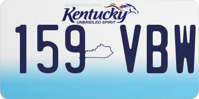 KY license plate 159VBW