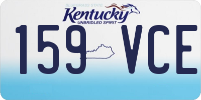 KY license plate 159VCE