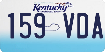KY license plate 159VDA
