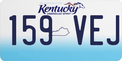 KY license plate 159VEJ