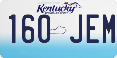 KY license plate 160JEM