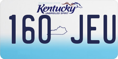 KY license plate 160JEU