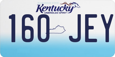 KY license plate 160JEY