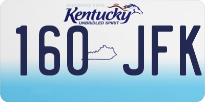 KY license plate 160JFK