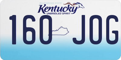KY license plate 160JOG