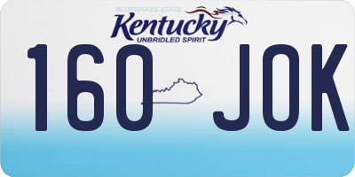 KY license plate 160JOK