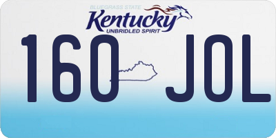 KY license plate 160JOL