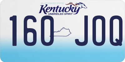 KY license plate 160JOQ
