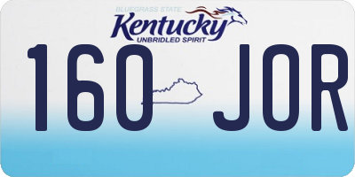 KY license plate 160JOR