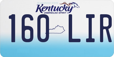 KY license plate 160LIR