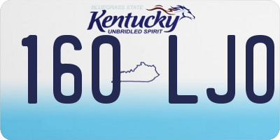 KY license plate 160LJO