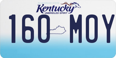 KY license plate 160MOY