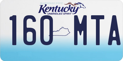 KY license plate 160MTA