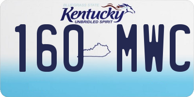 KY license plate 160MWC