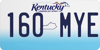 KY license plate 160MYE